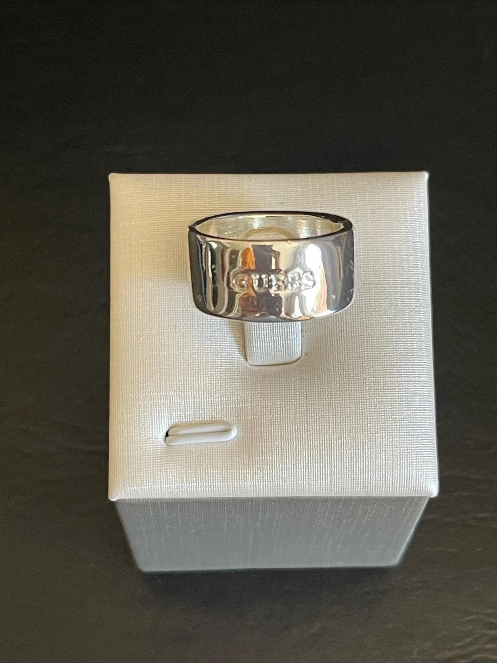 Guess Crystal Pave Silver-Tone Women's Ring